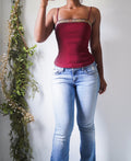 Y2K Iridescent Crimson Cami