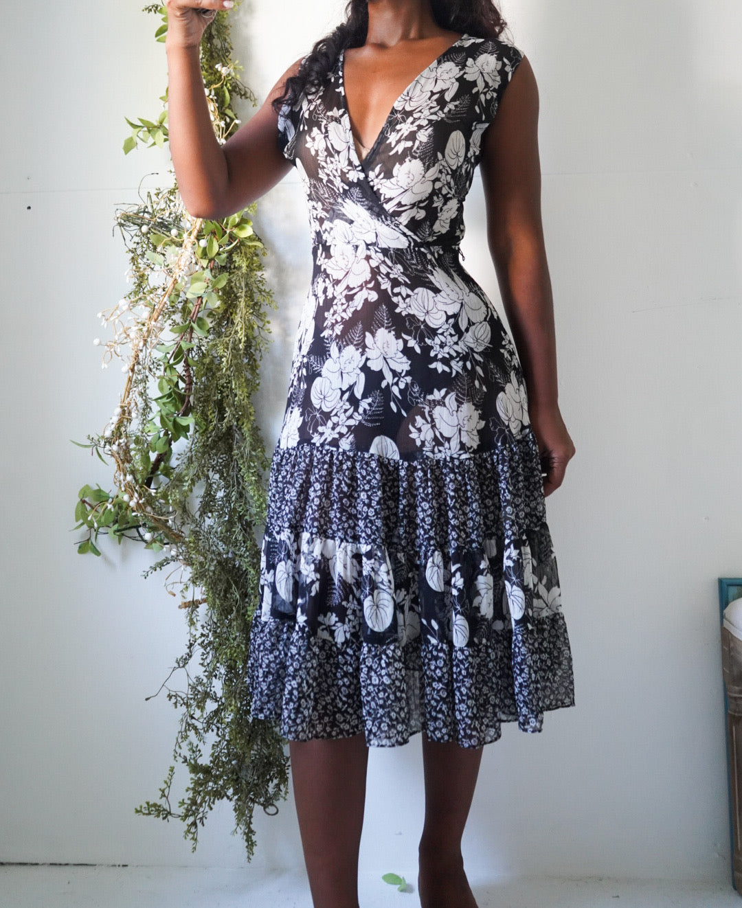 Y2K Monochrome Boho Sundress
