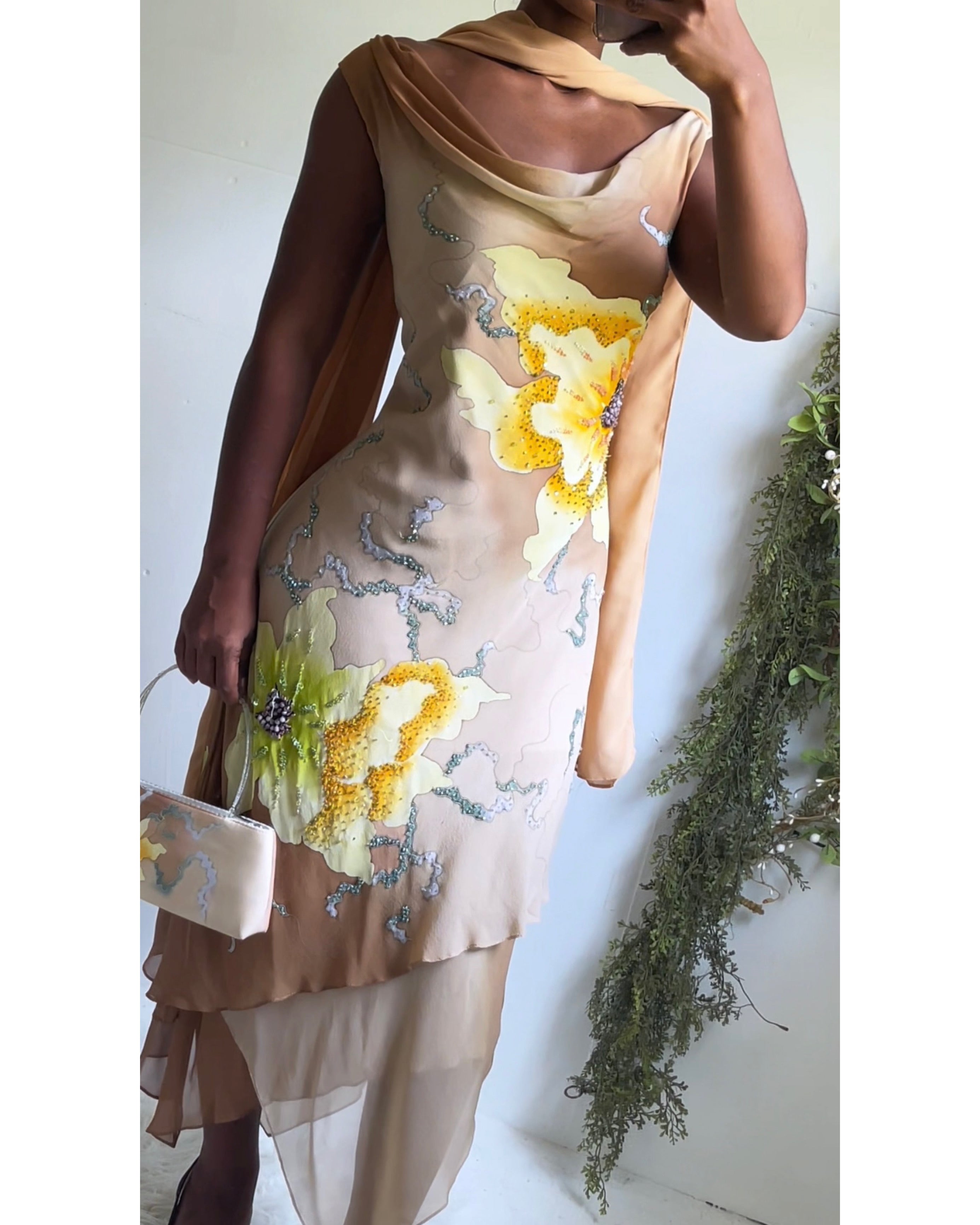 Rare Vintage Y2K Dress with Purse and Scarf