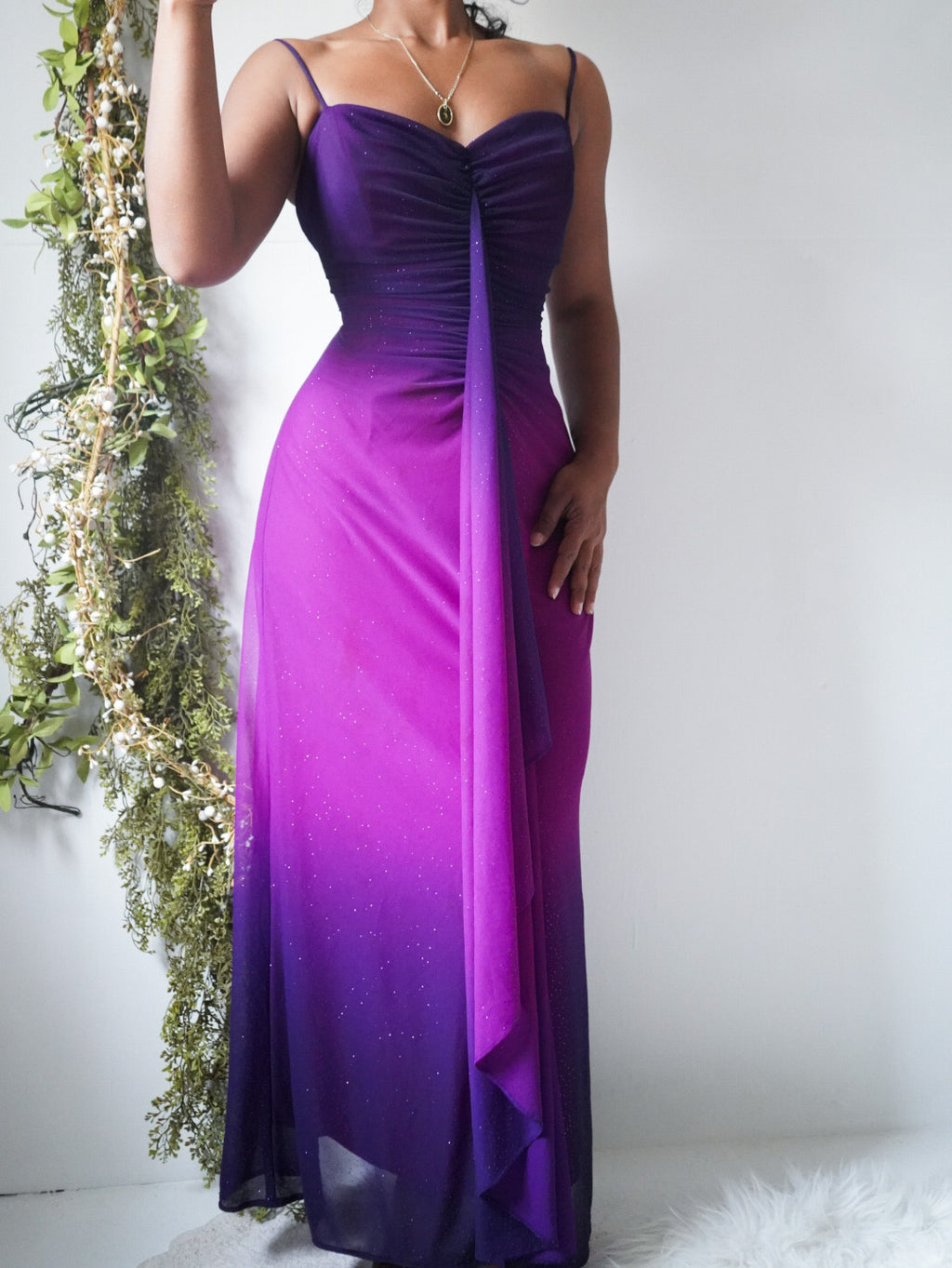 Vintage Y2K Purple Ombre Gown