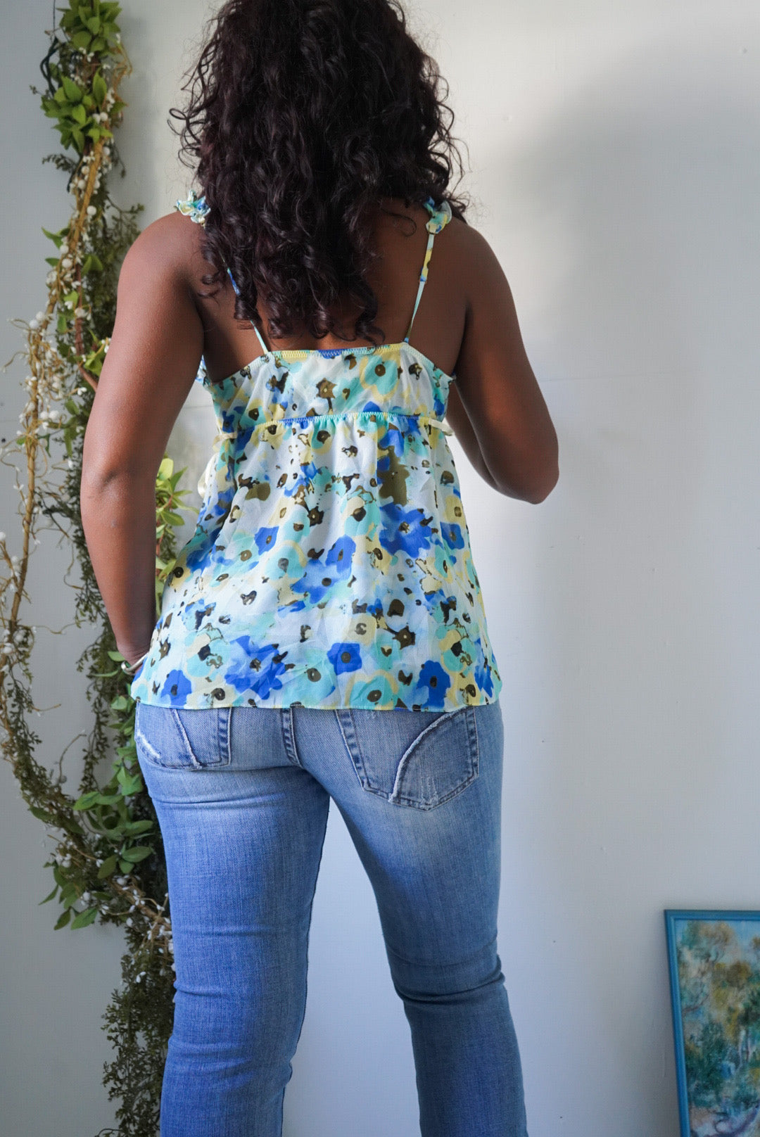 Y2K Watercolor Floral Babydoll Slip