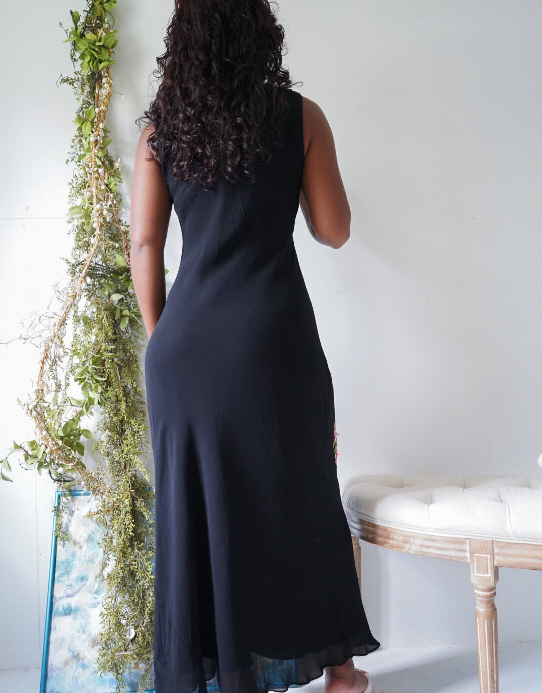 Vintage Y2K Rose Maxi Staple Dress