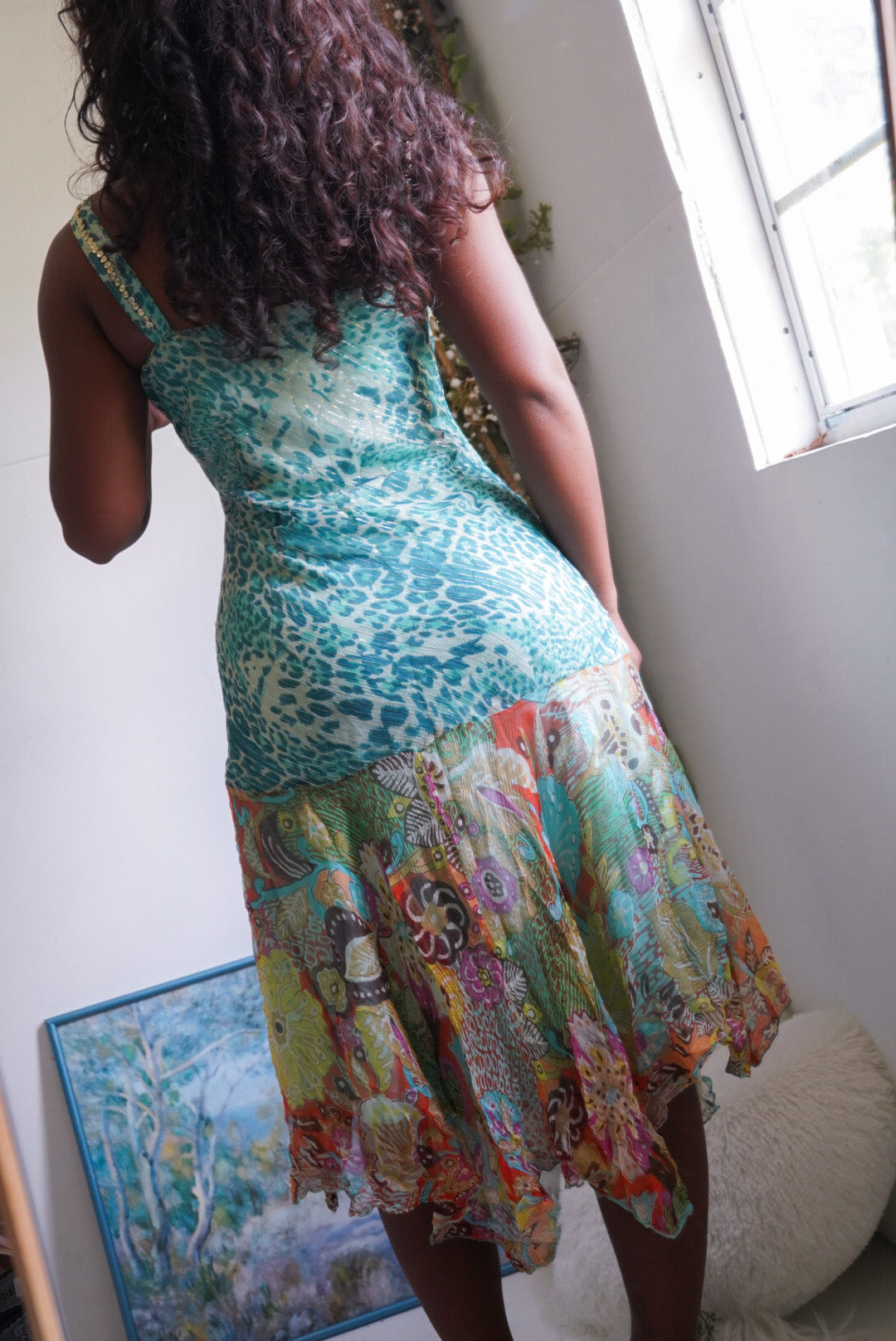 Rare Y2K Silk Animal and Paisley Rene Derhy Dress