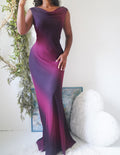 Y2K Purple and Black Gradient Gown