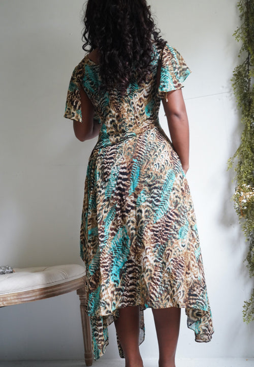 Y2K Abstract Animal Print Fairy Hem Dress