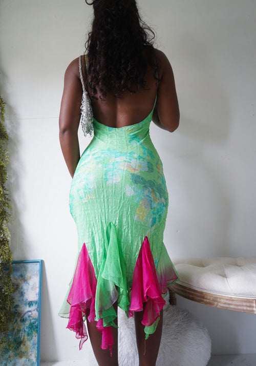 Silk Beaded Fairy Reworked Midi Dress