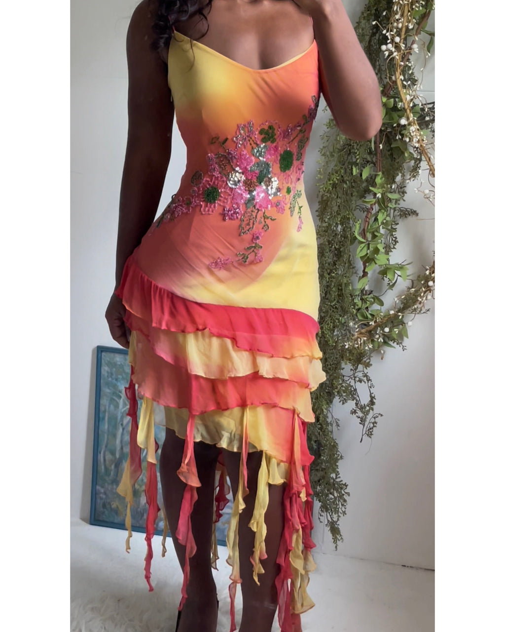 Rare Y2K Sunset Silk Fairy Dress