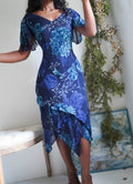 Y2K Blue Floral Beaded Fairy Dress