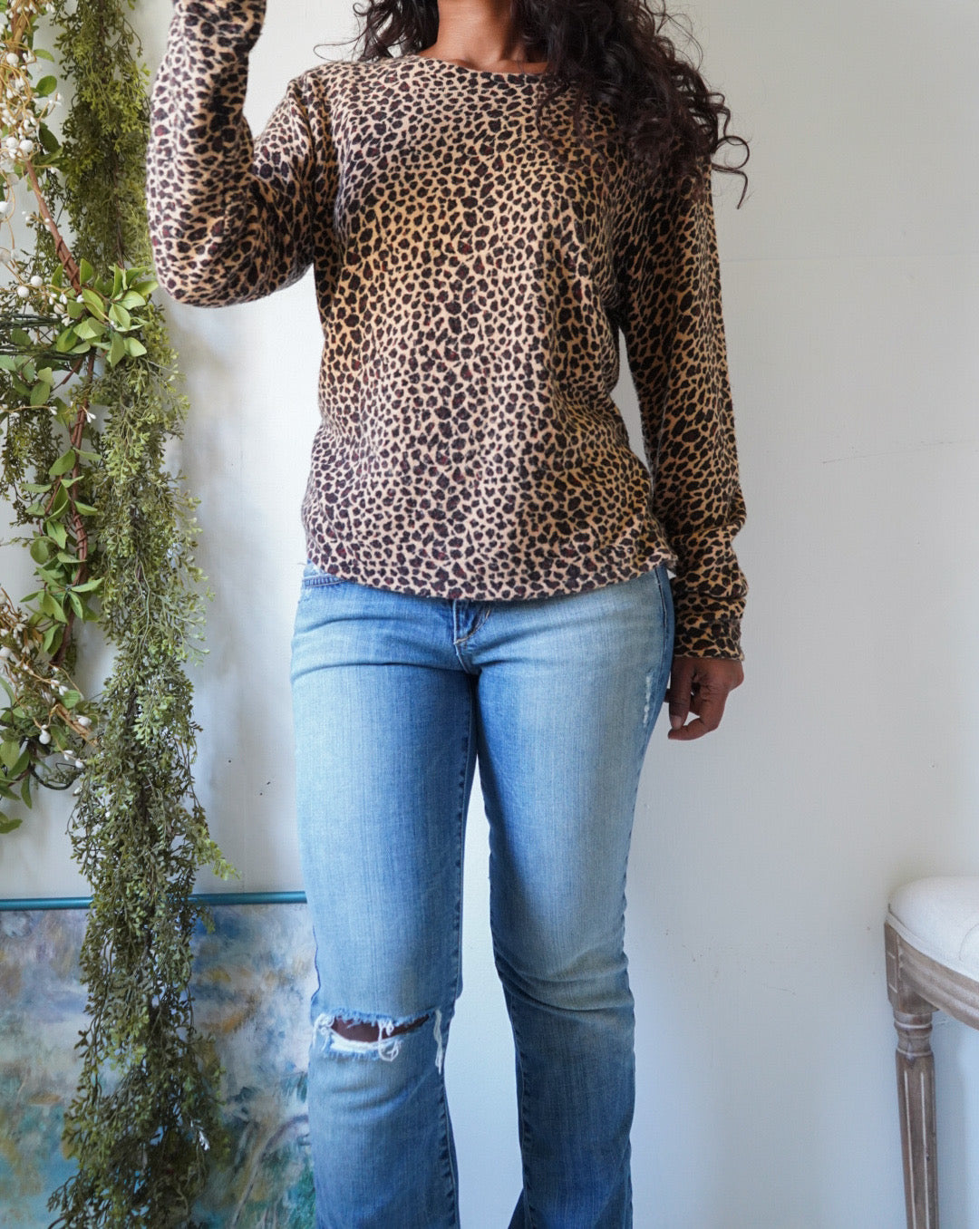 Y2K Animal Print Pullover Sweater