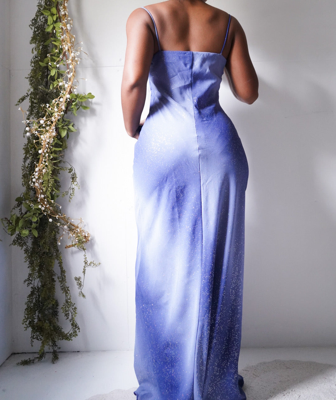 Y2K Gradient Blue Sparkle Gown