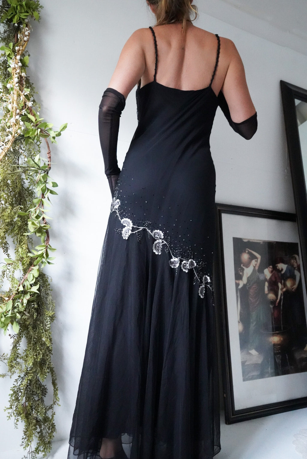 Y2k beaded silk gown