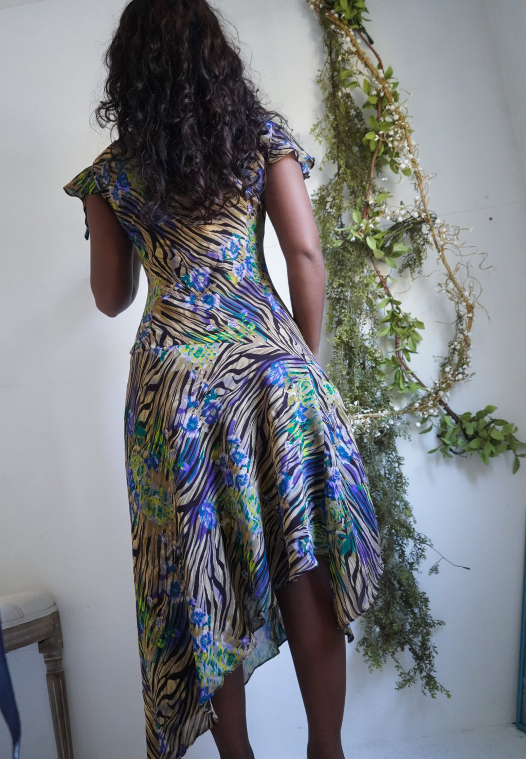 Y2K Animal and Floral Print Fairy Hem Dress