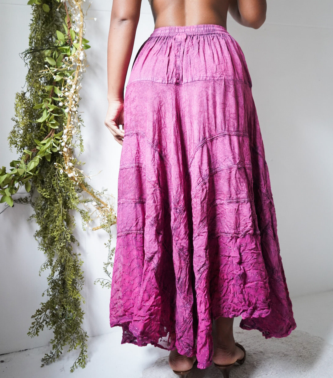 Y2K Berry Boho Skirt