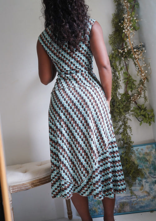 Y2K Abstract Dot Skirt and Top Set