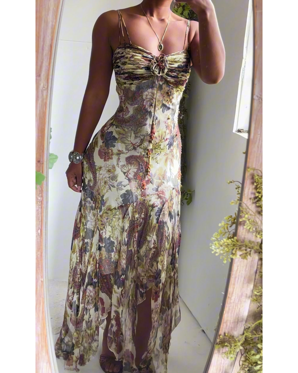 Rare Vintage Y2K Paisley Boho Silk Fairy Dress