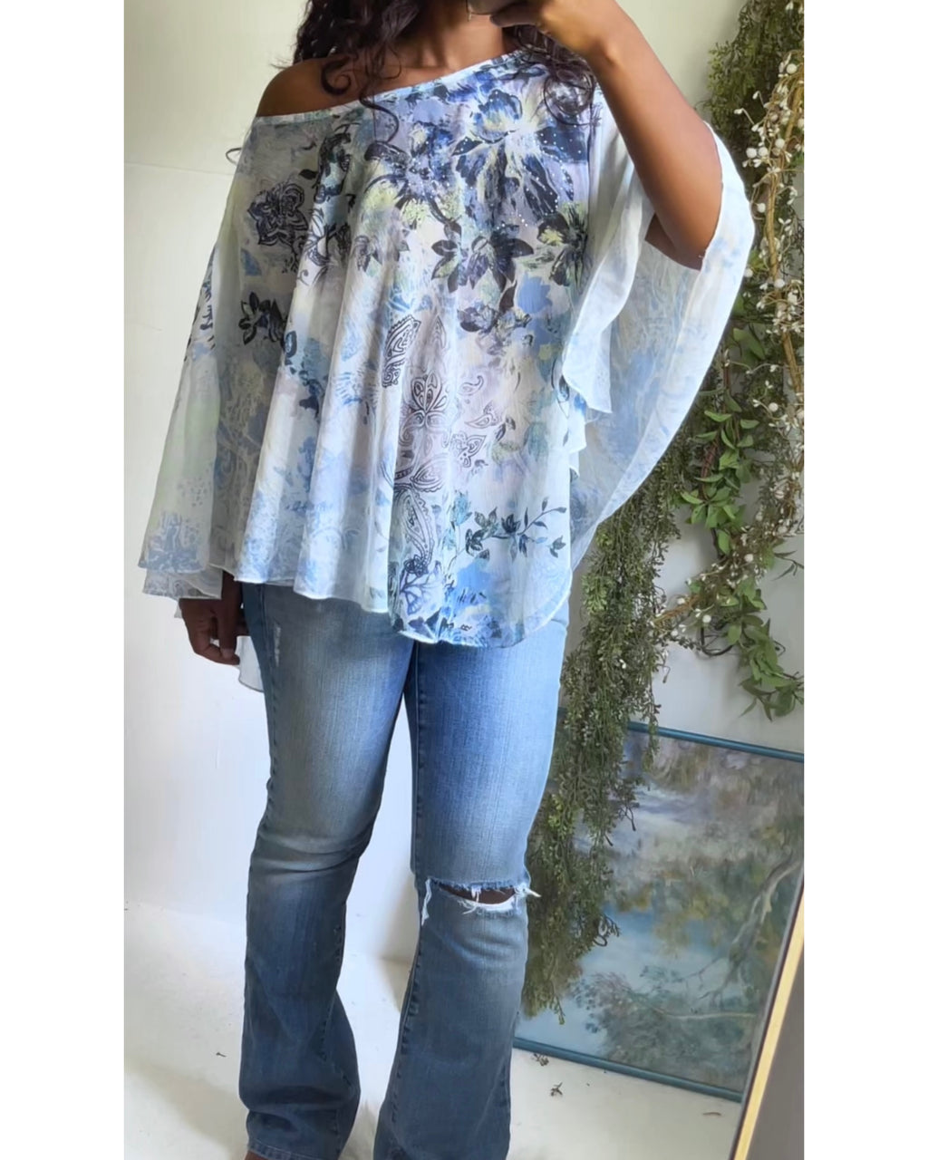 Y2K Boho Paisley Poncho