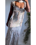 Rare Vintage Y2K Paisley Silk Beaded Diane Freis Gown