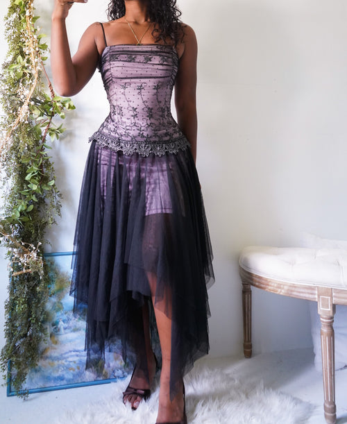 Y2K Layered Tulle Whimsigoth Dress