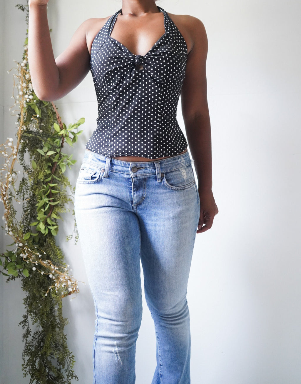 Y2K Polka Dot Halter Top