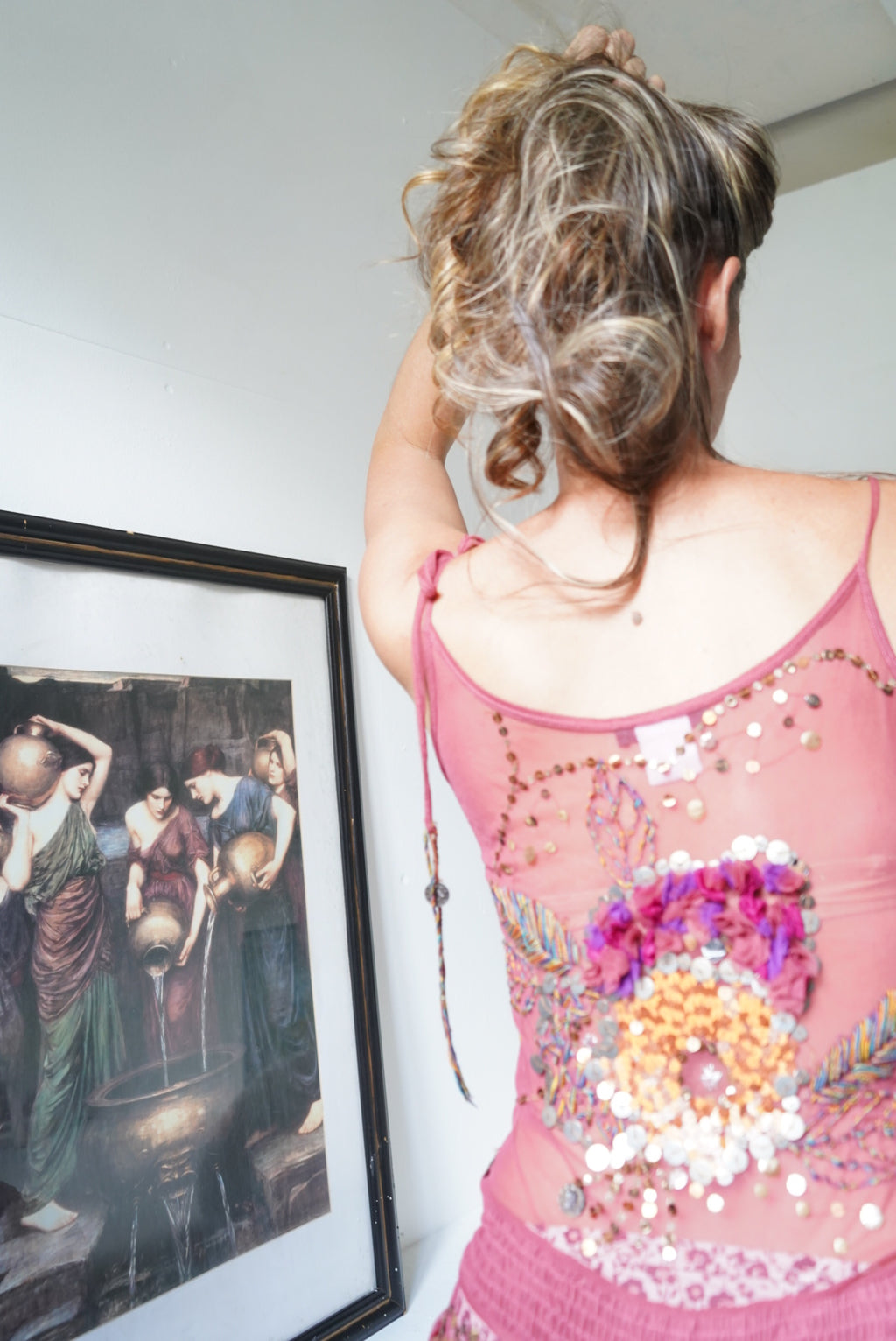 Y2K Boho Sequin Fairy Dress with Scarf