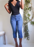 Y2K Mid Rise Stretch Capri Pants