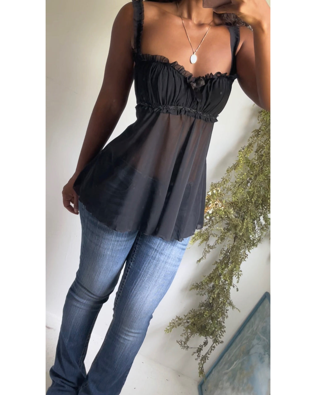 Y2K Black Coquette Babydoll Slip