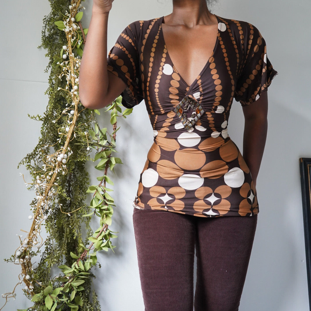 Boho Dot Print Top