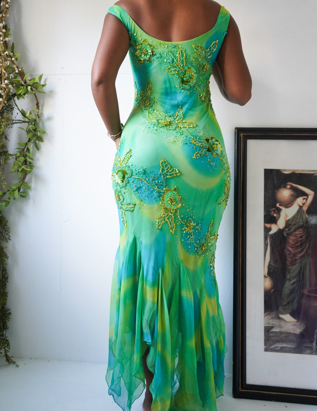 Vintage Psychedelic Silk Beaded Fairy Dress