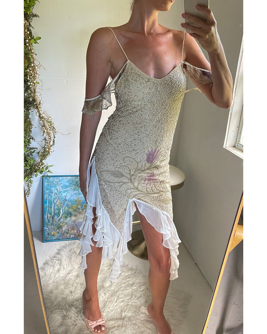 Reworked Beaded Silk Fairy Dress