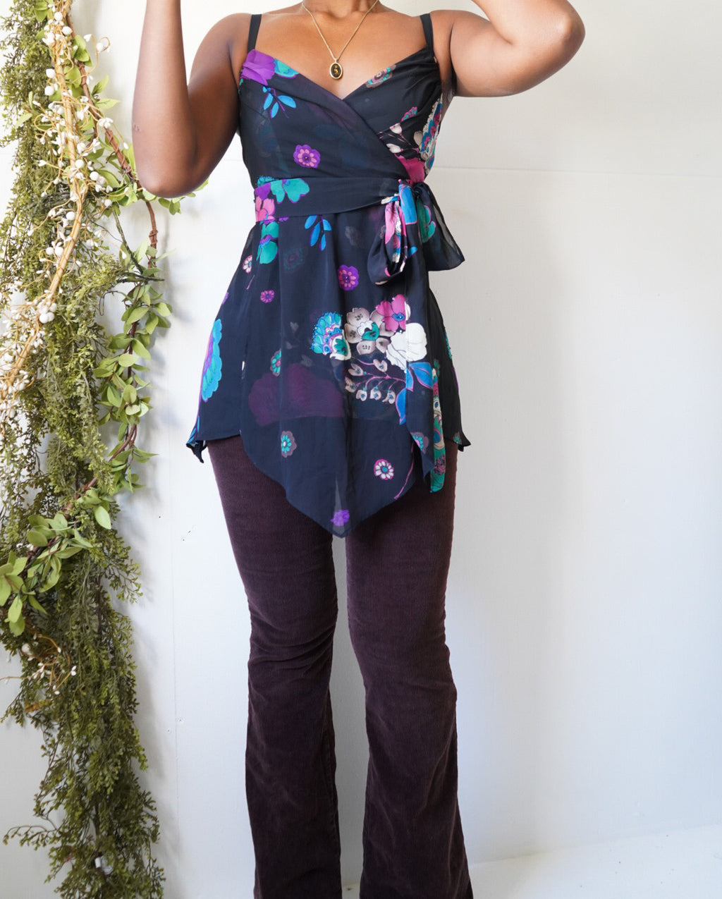 Flirty Black Floral Babydoll Top