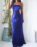 Y2K Royal Blue Satin Bias Gown