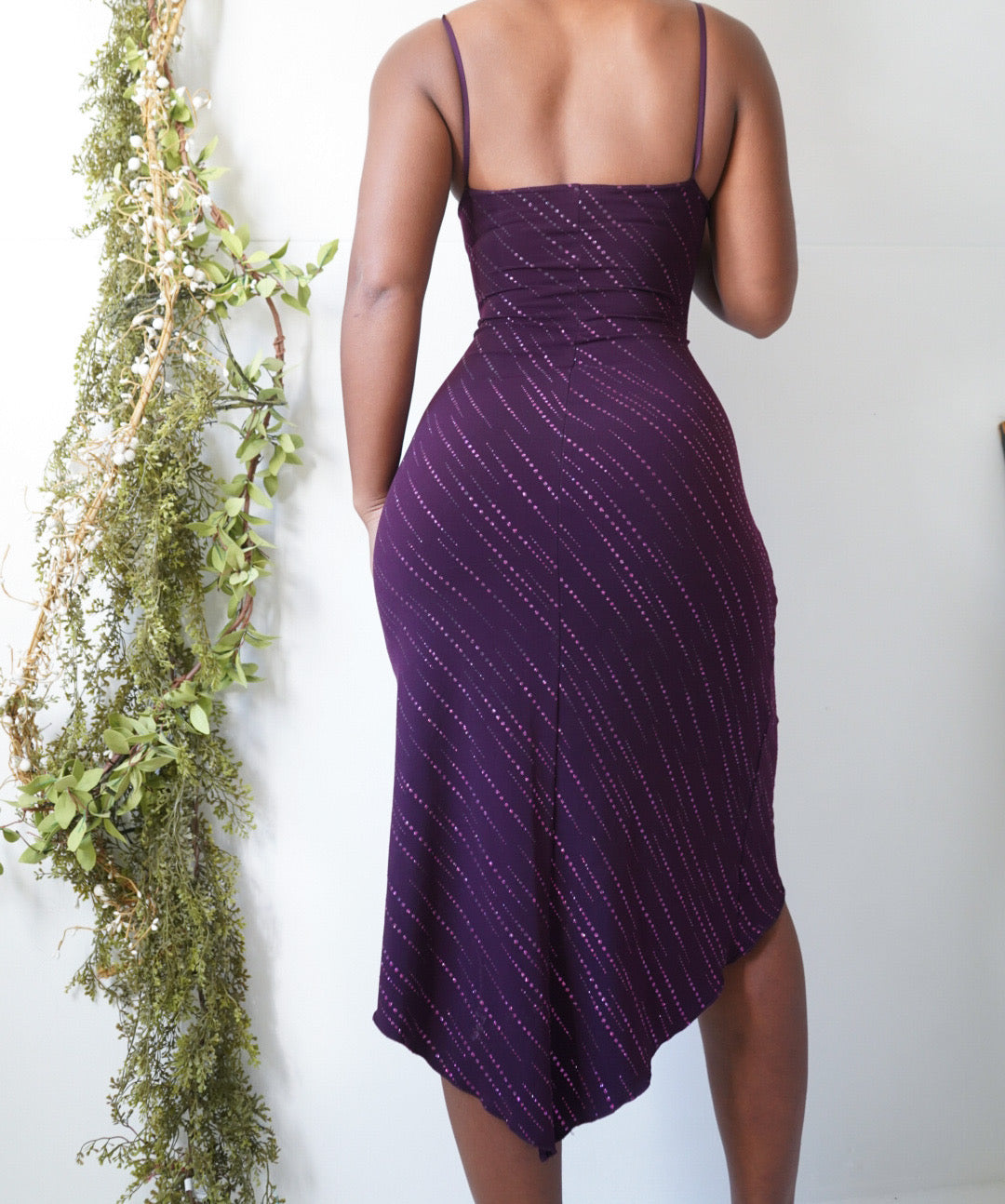 Slinky Purple Glitter Dress