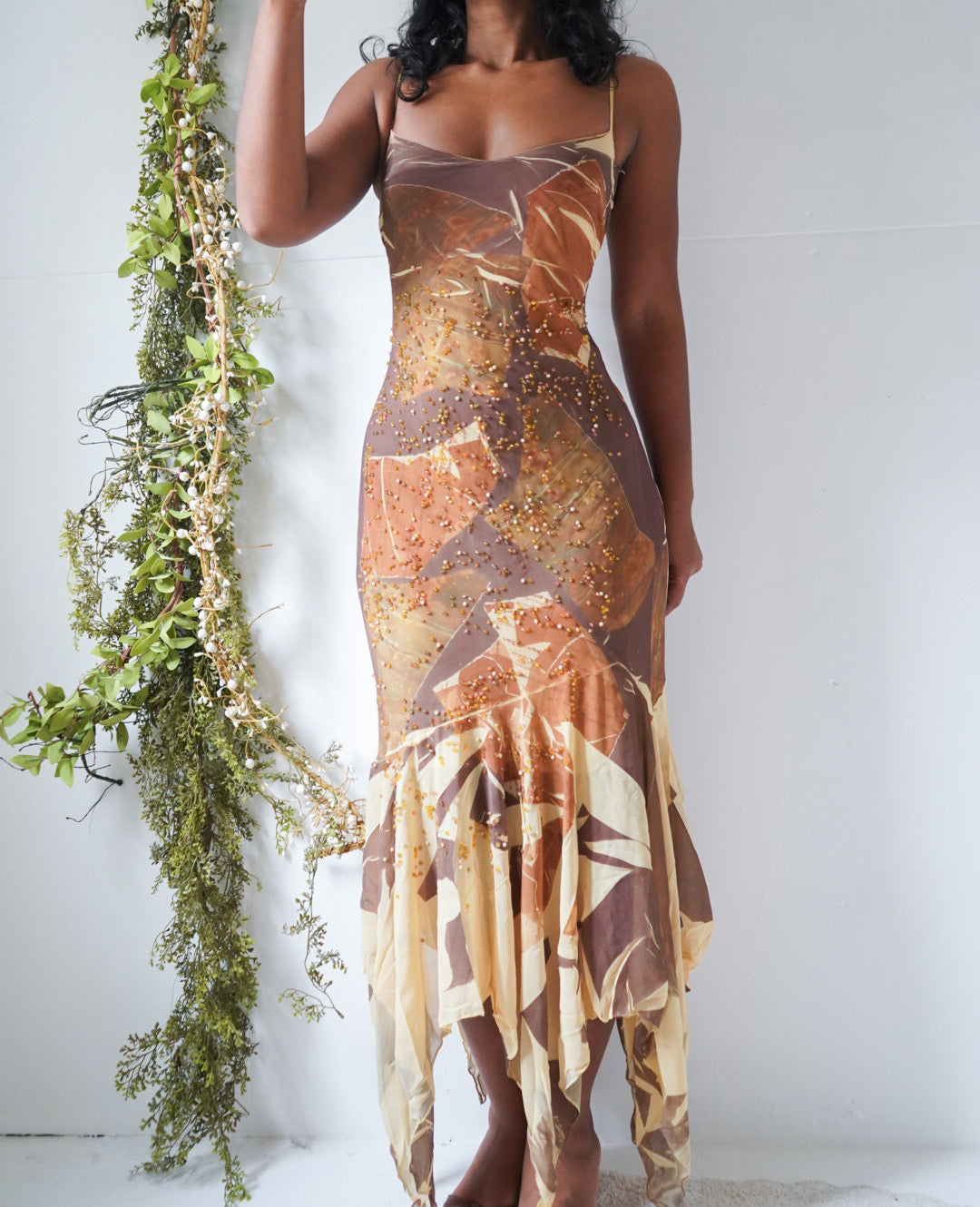 Rare Y2K Earthy Fairy Beaded Dress