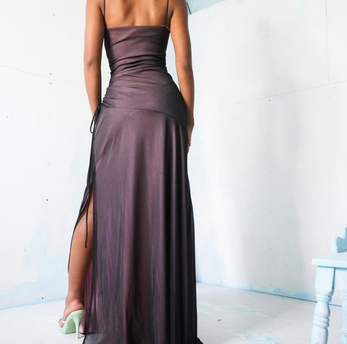 Vintage Inspired Pink and Black Layered Gown