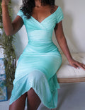 Y2K Aquamarine Sparkle Midi Dress