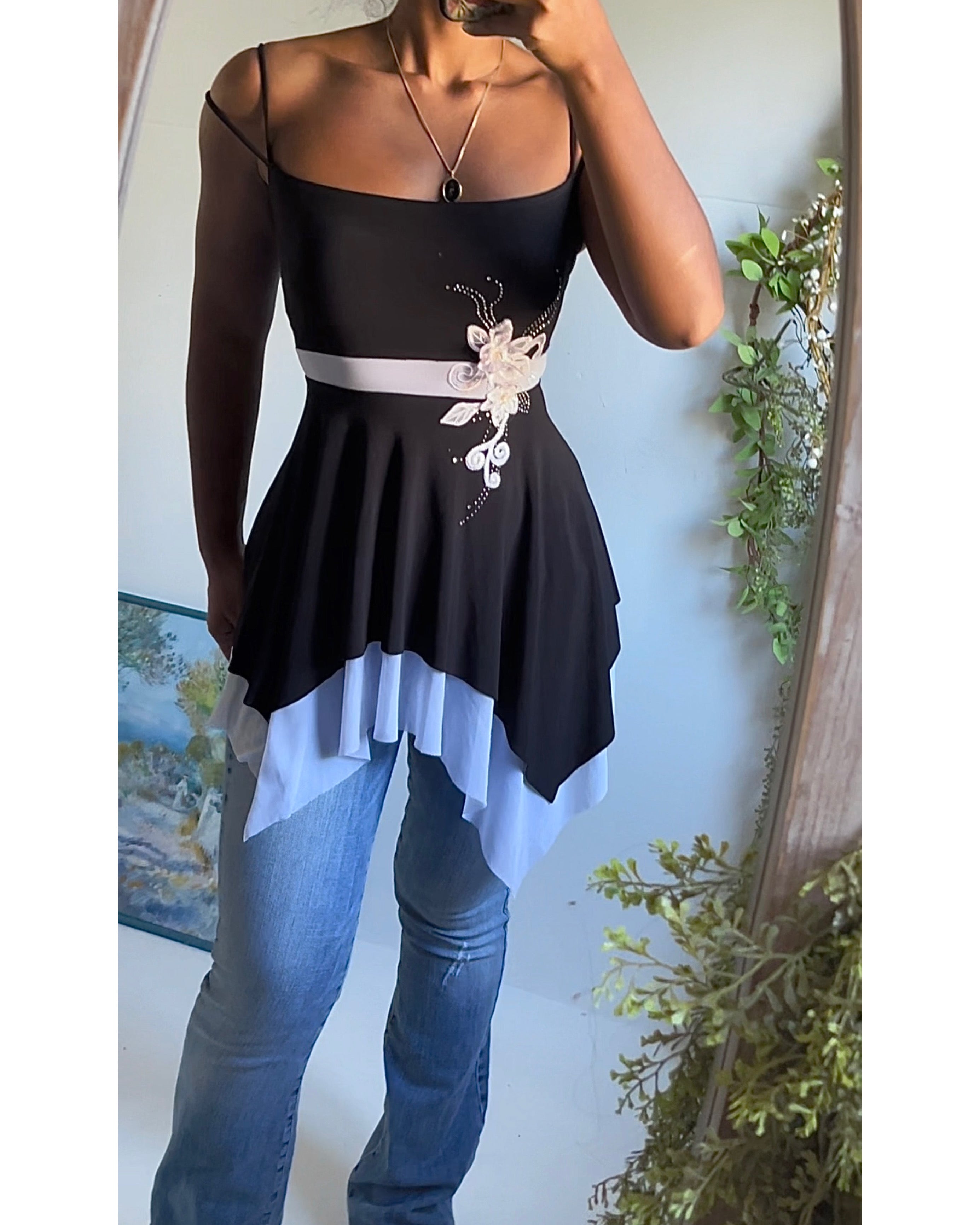 Monochrome Babydoll Fairy Top