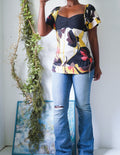 Y2K Bebe Silk Blend Babydoll Top