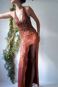 Y2k Beaded Ombre Backless Gown