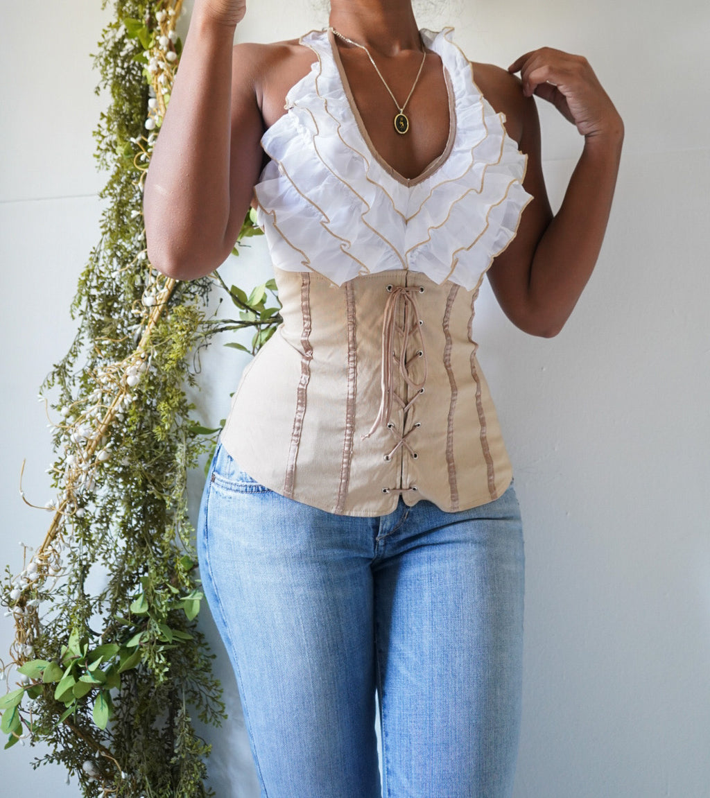 Ruffle Halter Bustier Top