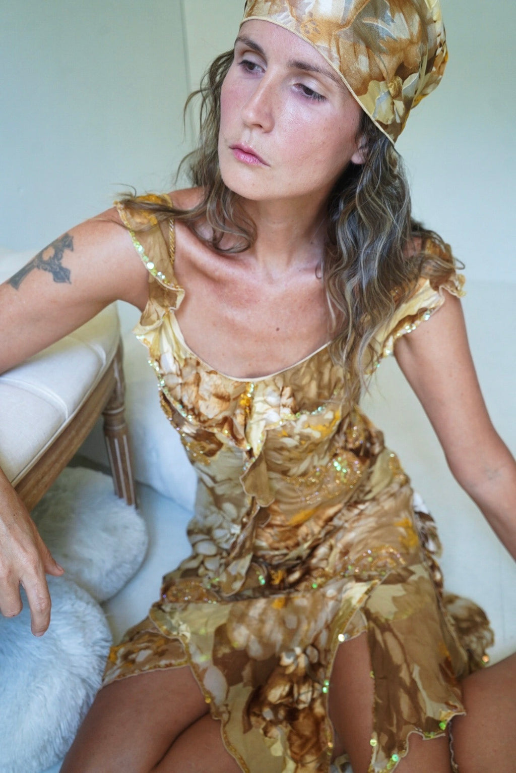 Y2k beaded silk fairy dress