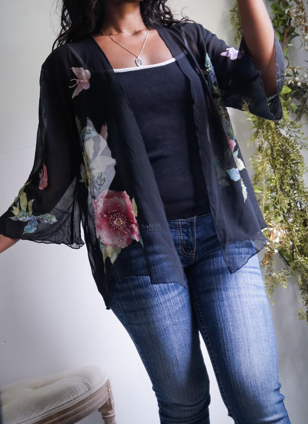 Y2K Silk Romantic Butterfly Garden Jacket