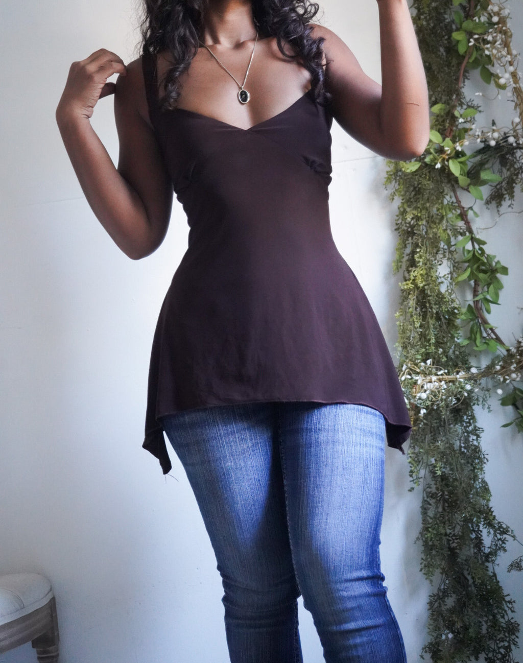 Y2K Dark Chocolate Fairy Hem Top