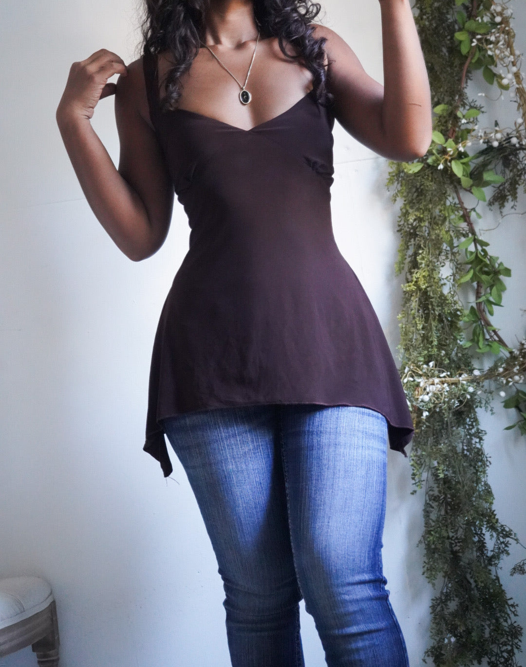 Y2K Dark Chocolate Fairy Hem Top