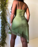 Vintage Y2K Green Fairy Sparkly Dress (XS-S)