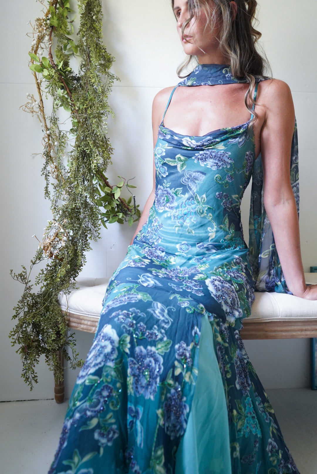 Rare Y2K Silk Beaded Maxi Dress – Masha&Jlynn