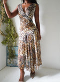 Y2K Animal Print Asymmetrical Hem Dress