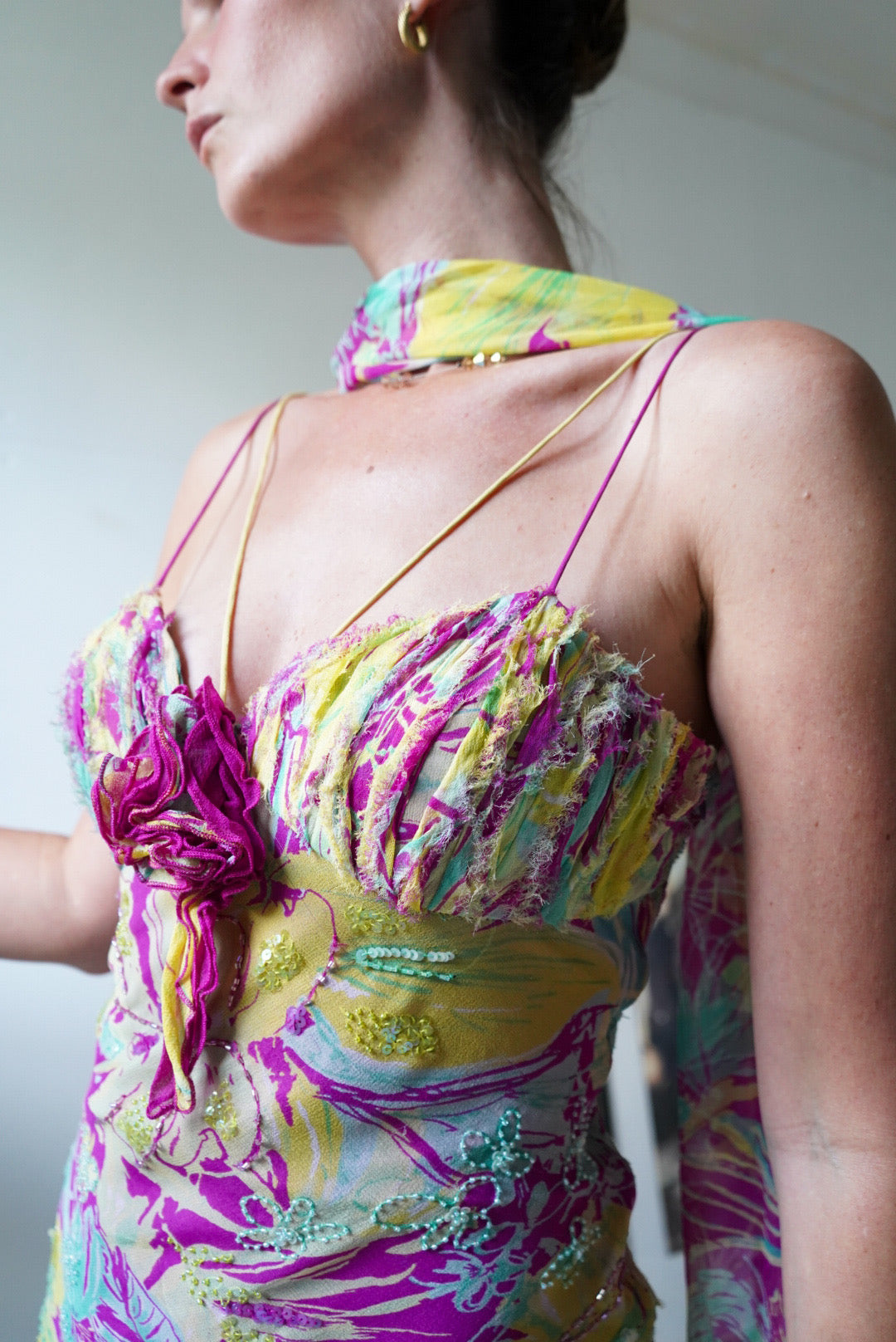 Rare Y2K Tropical Fairy Silk Dress