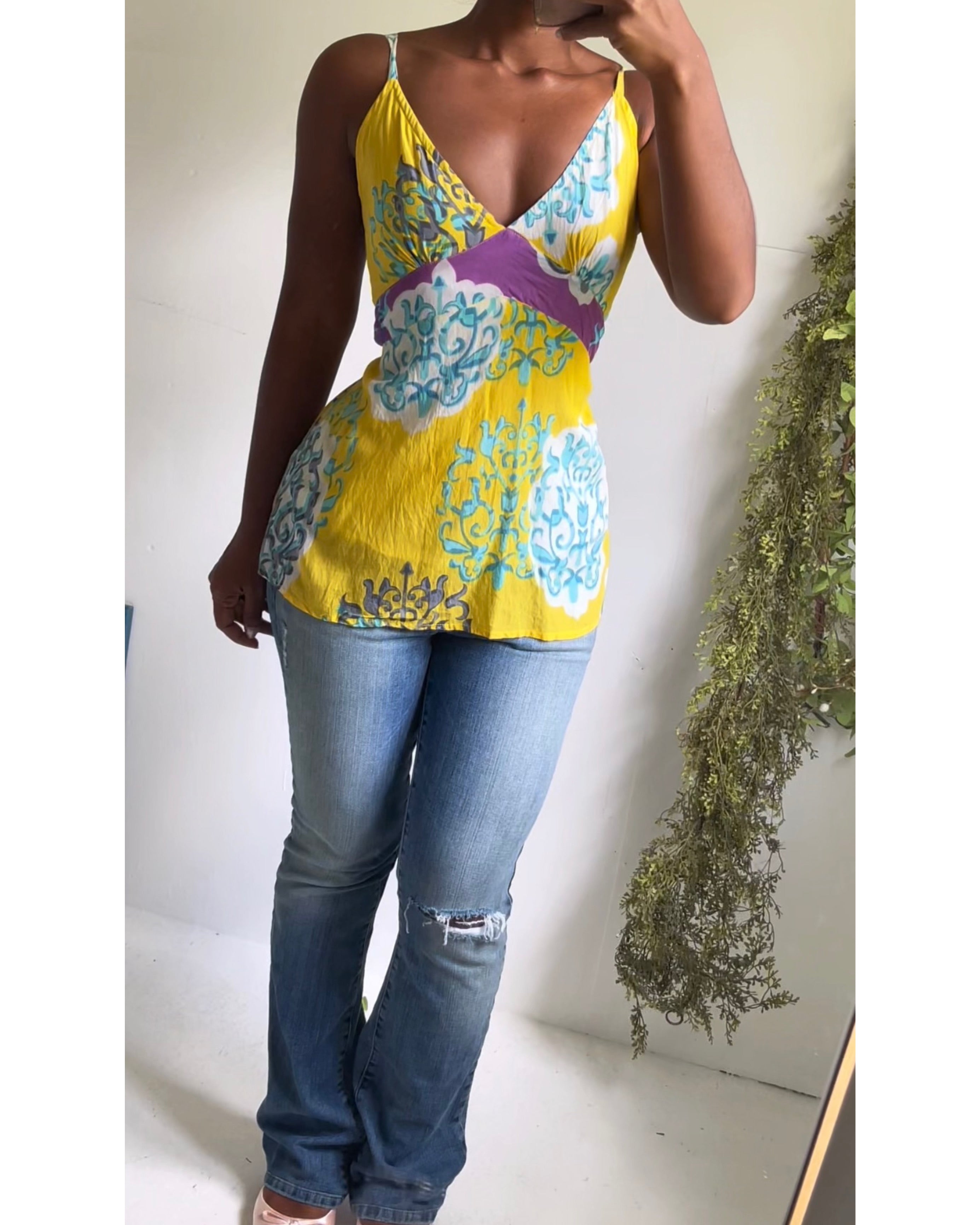 Y2K Boho Cotton Babydoll Top