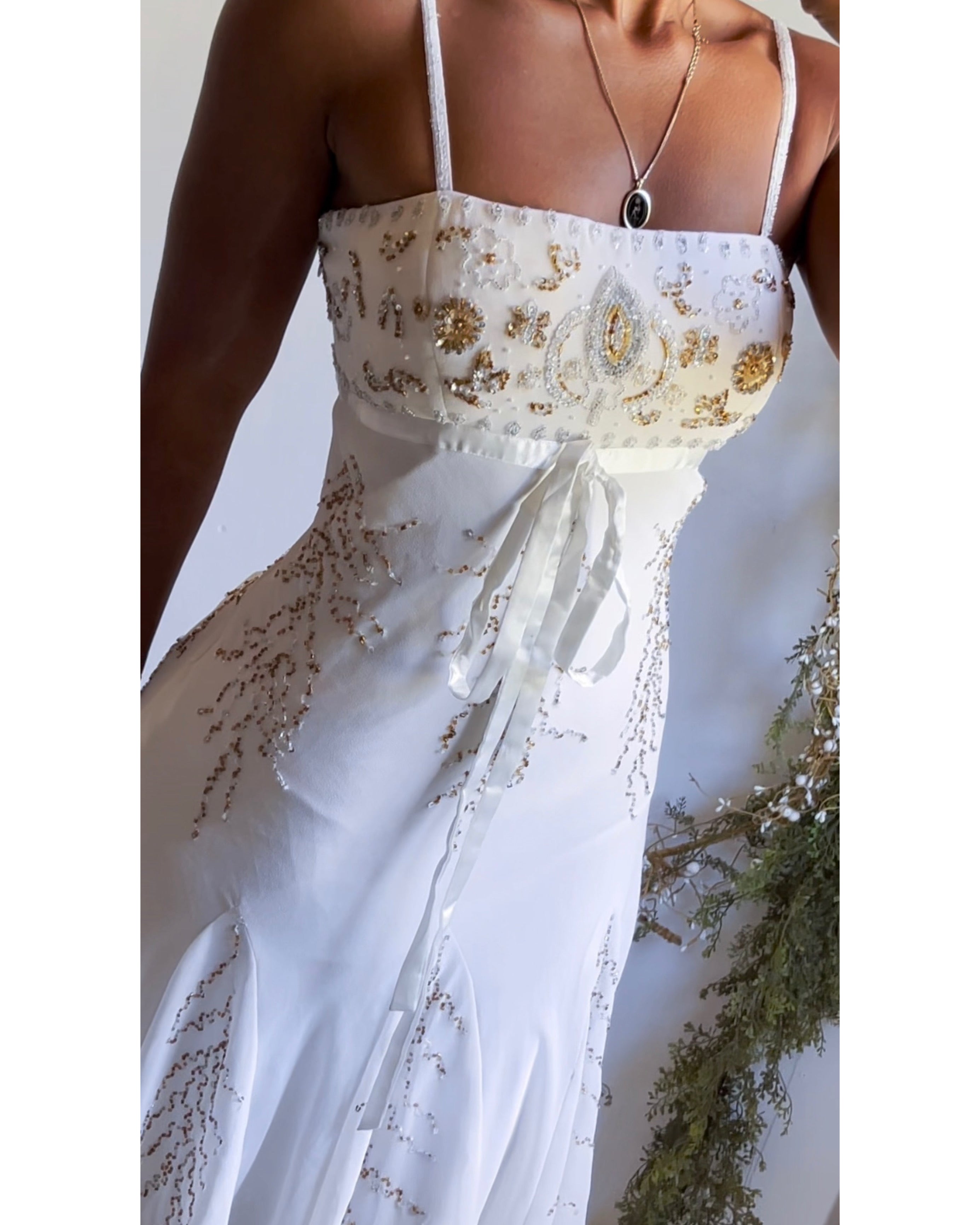 Rare Y2K White Beaded Fairy Dress