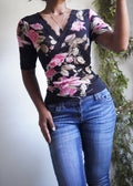 Y2K Romantic Rose Lace Trimmed Mesh Top